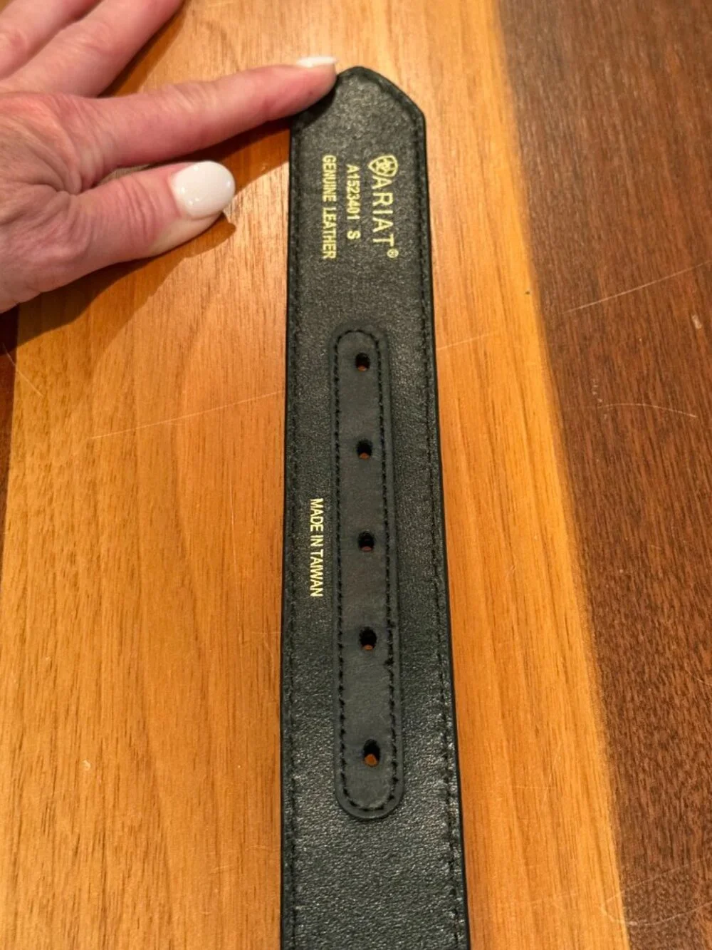 Ariat Black Leather Belt with 2007 Limited Edition Buckle